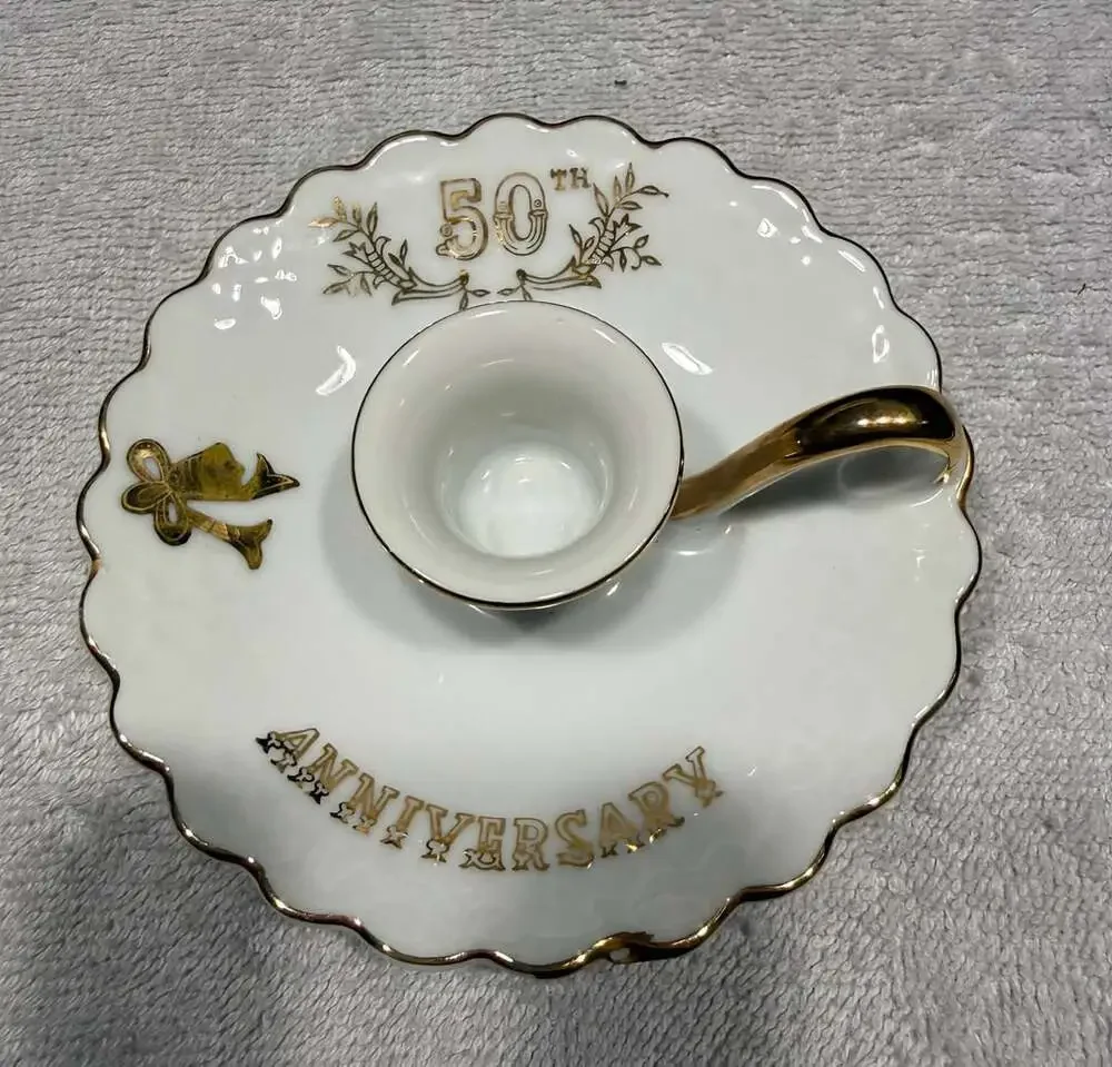 Lefton China 50th Anniversary Candle Holder